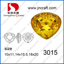 Light Topaz Foiled Back Heart Fancy Crystal Stone for Jewelry Design